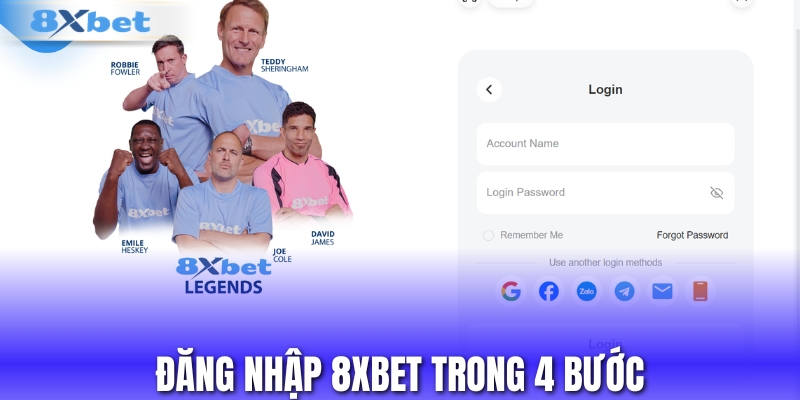Hướng dẫn đăng nhập 8XBET trong 4 bước