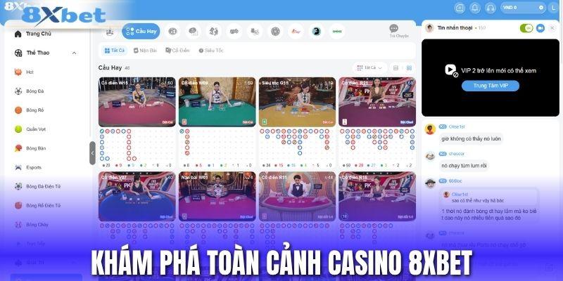Khám phá toàn cảnh casino 8XBET