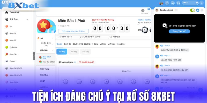 Tiện ích đáng chú ý tại xổ số 8XBET