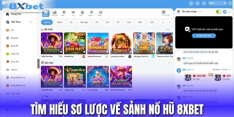 Tìm hiểu sơ lược về sảnh nổ hũ 8XBET